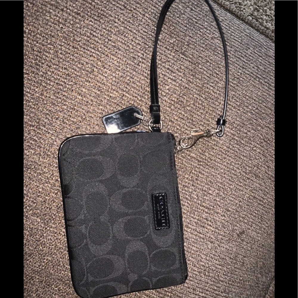 Black COACH wristlet